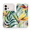 Flip pouzdro na mobil Honor 600 - Mobiwear MC02S, žluté velké květy a zelené listy (Flip pouzdro, obal, kryt na mobil Honor 600, tenký design, silikonová vanička, stojánek)