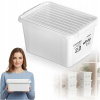 PLASTOVÁ NÁDOBA ÚLOŽNÝ BOX S VEKOM NA SKLADOVANIE, BIELY, 2L