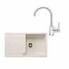 SET444 - Gránitový drez Blanco Zia XL 6 S biela soft + Kuchynská batéria Rosan Zerro JZ38101 chróm