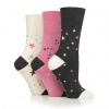 Dámske módne 3 páry Gentle Grip Bambus ponožky STARRY NIGHT široký lem