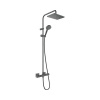 Sprchový systém s termostatickou batériou hansgrohe Vernis Shape 100 x 100 mm čierna 26286670