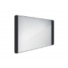 Nimco Zrkadlá - Zrkadlo s LED osvetlením, 100x60 cm, hliník/čierna ZPC 42004-90