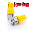 LED auto žiarovka T10 5 X SMD 5050 Canbus resistor, žltá