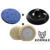 Leštiaci kotúč/filc 180mm na suchý zips, 100 % ovčia vlna, na leštenie Kormax