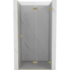 Mexen, Mexen Lunar-F pravé sklápacie sprchové dvere 85 cm, transparentné, brúsené zlaté - 836-085-000-55-00-P