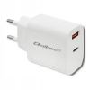 Nabíjačka QOLTEC 51714 18W 5-12V 1,5-3A USB typu C PD USB QC 3.0 biela