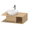 DURAVIT D-Neo závesná skrinka pod umývadlo na dosku, 1 otvorená priehrada vpravo, 800 x 550 x 260 mm, dub prírodný, DE492803030