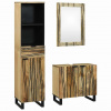 zahrada-XL Sada kúpeľňového nábytku s dverami 3 pcs Hnedá 38 x 33 x 160 cm 3310043