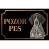 Anglický stavač - Kovová tabuľka POZOR PES