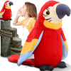Interaktívna plyšová hračka papagáj červený 21 cm zvukový pohyblivý