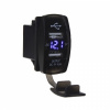 USB zásuvka 12V / 24V s voltmetrom - 2x USB modrá 