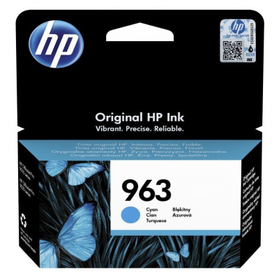 Atramentová kazeta HP 963 Cyan (azúrová modrá, 700p) pre zariadenia HP OfficeJet Pro 9010, 9013, HP OfficeJet Pro 9020