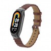 eses Kožený vlnitý remienok pre Xiaomi Smart Band 8 a 9 - Hnedý