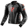 Kožená Bunda Rebelhorn Veľko Black/Grey/Fluo Red 56