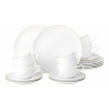 SELTMANN WEIDEN LIBERTY GOLDLINE 18-dielna pre 6 osôb - porcelánová kávová súprava so zlatou linkou, vhodná do umývačky riadu, biela