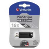 Verbatim USB flash disk, USB 3.0 (3.2 Gen 1), 16GB, PinStripe, Store N Go, čierny, 49316, USB A, s výsuvným konektorom