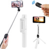 Hobby Life P03 Bezdrôtová selfie tyč s Bluetooth s mini statívom a diaľkovým ovládaním, 27-68cm, biela