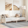 Denná posteľ s matracom biela 90x200 cm masívna borovica-ForU-3321051
