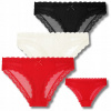 3x Dámske nohavičky Bikini Figy Čipkované Hladké Farebné Jemné MORAJ XL