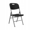 Skladacia stolička Springos čierna, kovová, HDPE