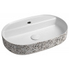 Isvea Keramické umývadlo na dosku INFINITY OVAL, 60 x 40 cm, terrazzo 10NF65060-2L-TRZ