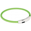 Trixie Svietiaci obojok USB zelená M-L: 45 cm/ ø 7 mm