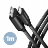 Axagon BUMM3-CM10AB SPEED Micro-B USB - USB-C, USB 3.2 GEN 1, 3A, ALU, 1m, černý