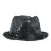 Klobúk čierny s flitrami - disco - 80. roky - Silvester
