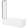 Mexen Vega obdĺžniková vaňa 160 x 70 cm s panelom a 1-krídlovou zástenu 50 cm, čierny vzor - 550116070X9505007070
