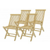 Skladacia stolička z teakového dreva DIVERO, 4 kusy