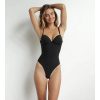 Dámske body s kosticami a mierne vystuženými košíčkami DIM PADDED BODYSUIT THONG - DIM - čierna L