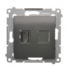Kontakt Simon HDMI 1-zásuvka Simon54 PREMIUM/NATURE antracit DGHDMI.01/48