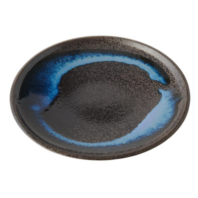 Tanier na tapas BLUE BLUR 17 cm, modrý, keramika, MIJ