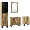 zahrada-XL Sada kúpeľňového nábytku s dverami 4 pcs Hnedá 38 x 33 x 160 cm 3310044