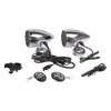 Reproduktory na motocykel, skúter, ATV - vodeodolné s USB, MP3, Bluetooth a 2x diaľkovým ovládaním / farba chrómová