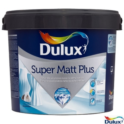AKZO NOBEL® DULUX™ SUPER MATT PLUS Barva interiérová, omyvatelná, 96% bílá Objem: 3 l (4,5 kg)