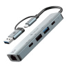 Rozbočovač / dokovacia stanica DEVIA Pro2 5v1 - RJ45 / USB 3.0 / USB-C