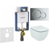 GEBERIT Kombifix súprava 5v1 - inštalačný modul, závesné WC AquaBlade a Softclose Slim WC sedadlo IDEAL STANDARD Tesi, tlačidlo Sigma01 Round, 115.770.21.5 (lesklý chróm), 110.302.00.5 NU2