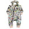 Dojčensky overal - Bc 74 kombinéza biela, viacfarebná (Baby Romper 74 Rampers s kapucňou na zips)