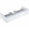 Geberit Xeno 2 - Skrinka pod umývadlo 1200 mm s LED svietidlom, 2 zásuvky, lesklá biela 500.517.01.1