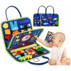 MANIPULAČNÁ TABUĽA PUZZLE TOPÁNOČKA KUFOR AUTOBUSY BOARD HRAČKY PRE BATOĽA