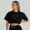 GymBeam Dámske tričko CropTop Washed Black - STRIX Veľkosť: S, Veľkosť oblečenia: S