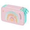 BAAGL školská penál třípatrový Duha růžový