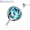 Titánová koncovka so zirkónom - bezzávitové Farba: Aqua, Velikost koncovky: 3 mm