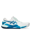 Asics Gel-Resolution 9 Clay Women's Tennis Shoes White/Teal Blue 3 (35.5)