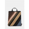 Ruksak Desigual QUEBEC WHIPSTITCH SU dámsky, čierna farba, malý, vzorovaný, 25WAKP09 ONE SIZE