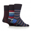 Pánske módne 3 páry Gentle Grip Bambus ponožky SAILOR STRIPE voľný lem