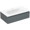 Mexen Orio kúpeľňová skrinka 80 cm s umývadlom Vela, 1 zásuvka, grafitová matná/biela matná - 91A10-08023-1-BF66-W23M01