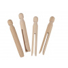 Drevené retro štipce 11cm okrúhle 10ks - prírodné