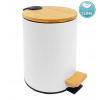 Aqualine BAMBUS odpadkový koš kulatý 5l, Soft Close, bílá mat
